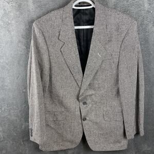 Members only silk houndstooth 42R blazer black white vintage